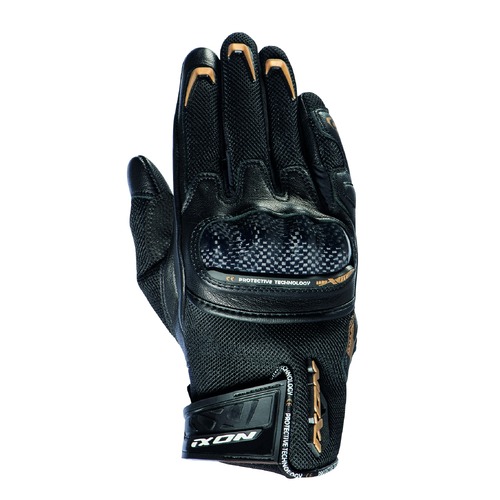 Ixon RS Rise Air Lady Black/Gold Womens Gloves [Size:XS]