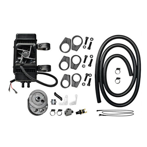 Jagg Oil Coolers JAG-751-FP2600 Fan Assisted 10 Row Universal Oil Cooler Kit for most H-D w/Out Lower Fairing