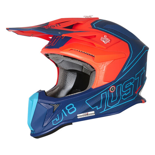 Just1 J18 MIPS Vertigo Matte Blue/White/Fluro Orange Helmet [Size:XS]