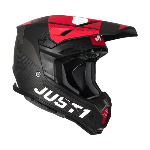 Just1 J22 Adrenaline Matte Carbon/Red/White Helmet [Size:XS]