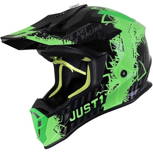 Just1 J38 Mask Green/Titanium/Black Helmet [Size:LG]