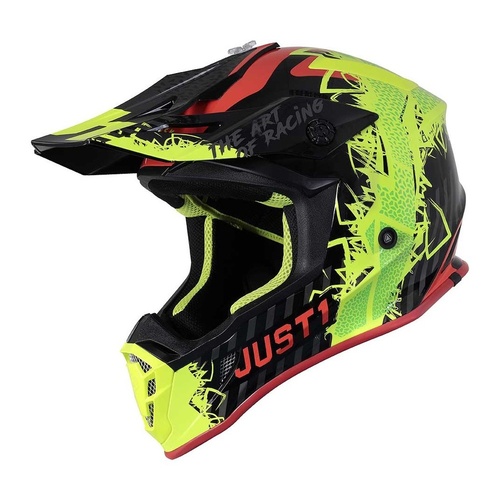 Just1 J38 Mask Yellow/Red/Black Helmet [Size:LG]