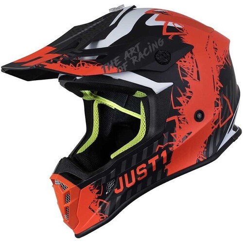 Just1 J38 Mask Orange/Titanium/Black Helmet [Size:LG]
