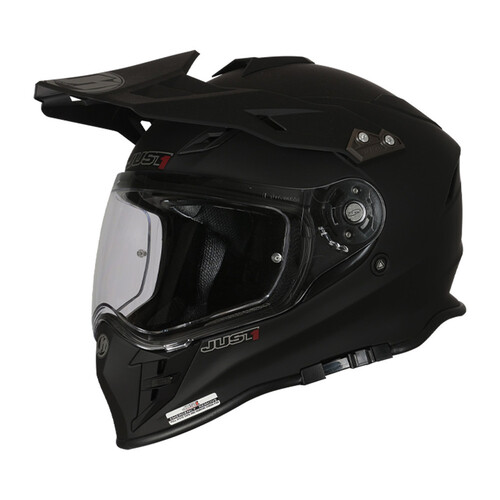 Just1 J34 Pro Solid Gloss Black Adventure Helmet [Size:XS]