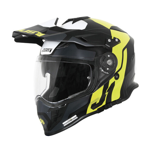 Just1 J34 Pro Tour Matte Fluro Yellow/Black Adventure Helmet [Size:XS]