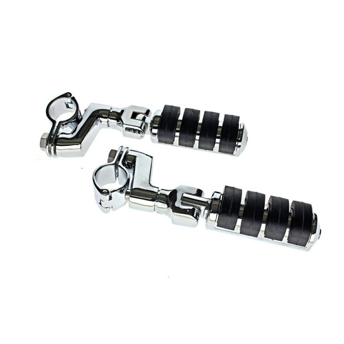 Kuryakyn K7999 Highway ISO Large Footpegs w/Offsets 1-1/4" Clamps Chrome