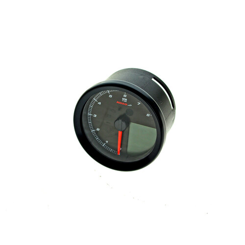 Koso KOS-BA051211 3-3/8" Round Speedometer w/Tachometer Black for Dyna 04-11/Sportster 04-13/Rocker 08-10