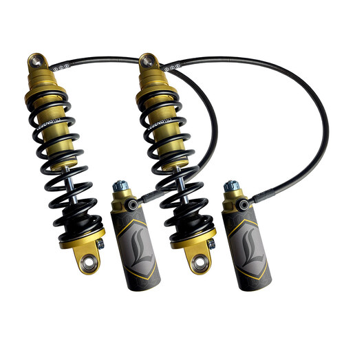 Legend LEG-1310-1911 Revo ARC Remote Reservoir Suspension 13" Adjustable Heavy Duty Spring Rate Rear Shock Absorbers Gold for Touring 14-Up