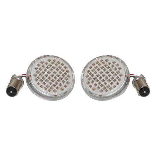Letric Lighting Co LLC-D6A LED Turn Signal Inserts for H-D 02-Up Front or Rear Amber Deluxe