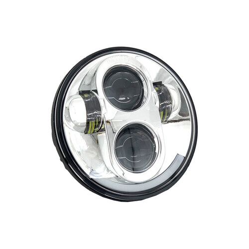 Letric Lighting Co LLC-LH-5C 5-3/4" LED HeadLight Chrome for H-D & Indian Scout Models with 5-3/4" Headlight