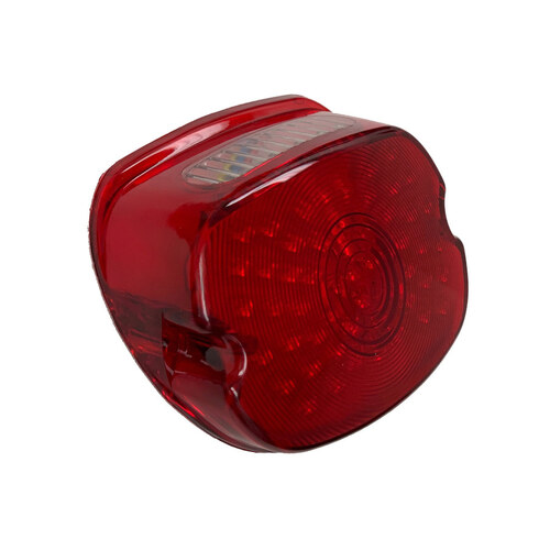 Letric Lighting Co LLC-SLTL-R LED Low Profile Taillight w/Red Lens Number Plate Illumination for most H-D 99-Up Models