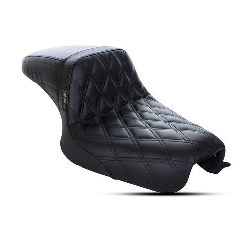 LePera Seats LP-LK-596DD Kickflip Dual Seat w/Black Double Diamond Stitch for Sportster 04-06 & 10-Up Models w/either 3.3 or 4.5 Gallon Tank