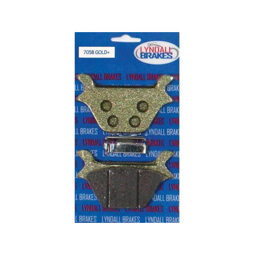 Lyndall Racing Brakes LRB-7058-G Gold-Plus Brake Pads for Rear on Big Twin 87-99/Sportster 87-99