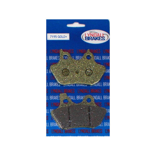 Lyndall Racing Brakes LRB-7195-G Gold-Plus Brake Pads for Front Rear on Big Twin 00-07/Sportster 00-03/V-Rod 02-05