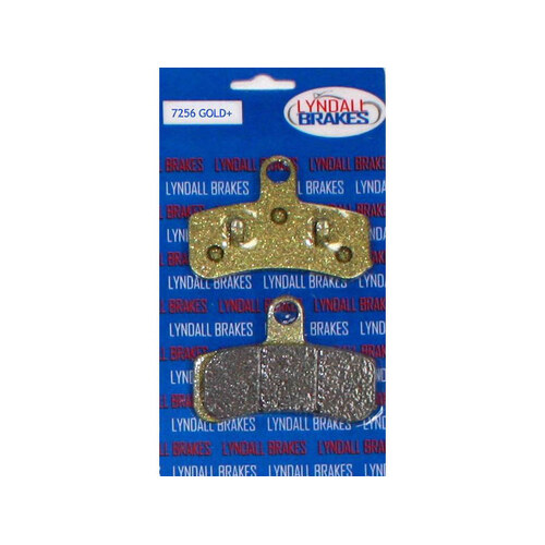 Lyndall Racing Brakes LRB-7256-G Gold-Plus Brake Pads for Front on Softail 08-14/Dyna 08-17