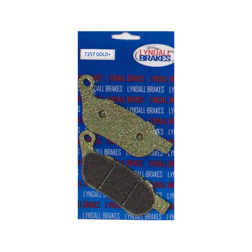 Lyndall Racing Brakes LRB-7257-G Gold-Plus Brake Pads for Rear on Softail/Dyna 08-17