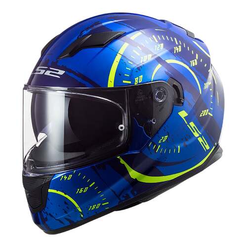 LS2 FF320 Stream Evo Tacho Blue/Hi-Vis Helmet [Size:XS]