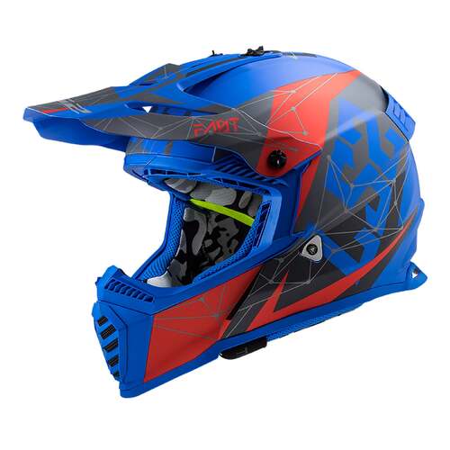 LS2 MX437 Fast Evo Alpha Matte Blue/Red Helmet [Size:XS]
