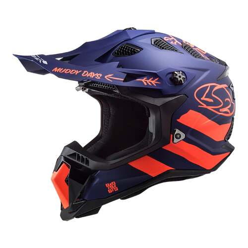 LS2 MX700 Subverter Evo Cargo Matte Blue/Fluro Orange Helmet [Size:XS]