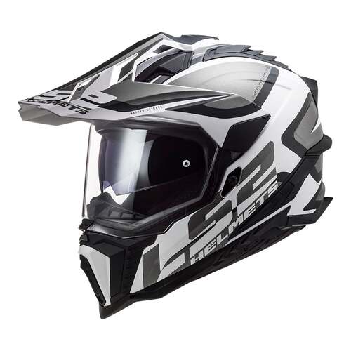 LS2 MX701 Explorer Alter Matte Black/White Helmet [Size:XS]