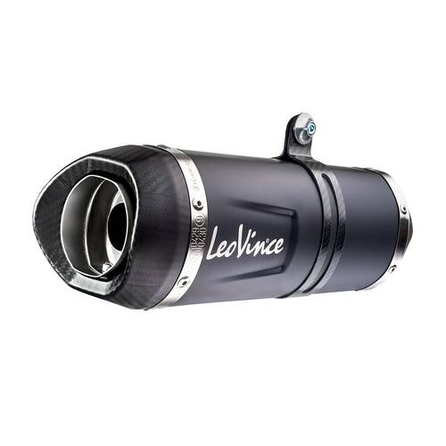 LeoVince LVFS14228EB LV One Evo Black Edition Full Exhaust System w/Slash Cut Carbon End Cap for Yamaha MT-09/FZ-09/FJ-09/Tracer 900/XSR 900 16-20