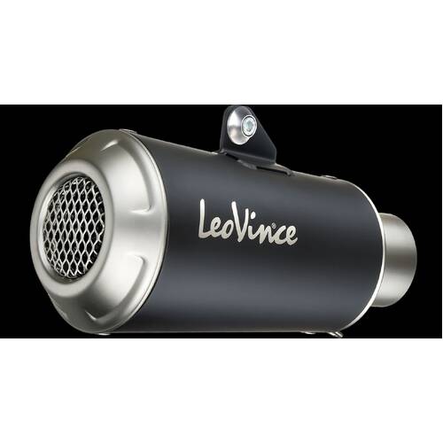 LeoVince LVSO15242B LV-10 Black Edition Slip-On Muffler w/Stainless End Cap for Husqvarna Svartpilen/Vitpilen 125 21-22/Svartpilen/Vitpilen 401 20-22