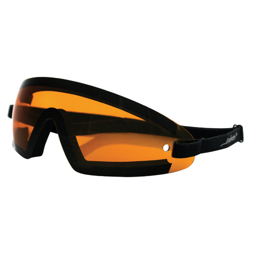 SUNGLASSES BOBSTER EYEWEAR BLACK WITH AMBER LENS SUIT ALL MOTORCYCLE RIDERS