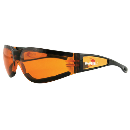 SUNGLASSES BOBSTER SHIELD 2 EYEWEAR BLACK WITH AMBER LENS ALL MOTORCYCLE RIDERS