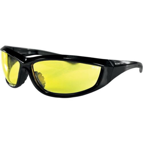 CHARGER SUNGLASSES,YELLOW LENS BLACK FRAME, INCLUDES STORAGE POUCH BOBSTER EYEWEAR ECHA001Y