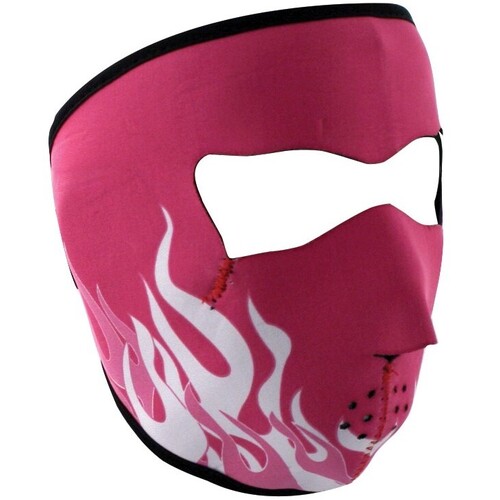Zanheadgear Full Face Neoprene Mask Pink & White Flames