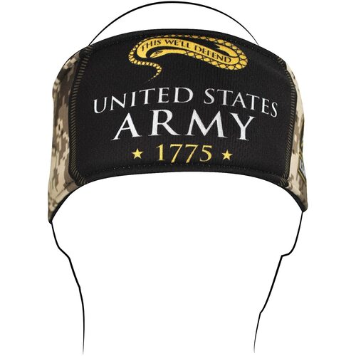 Zanheadgear Headband Army Camo Logo Nylon/Terry Cloth Lined 35" Long