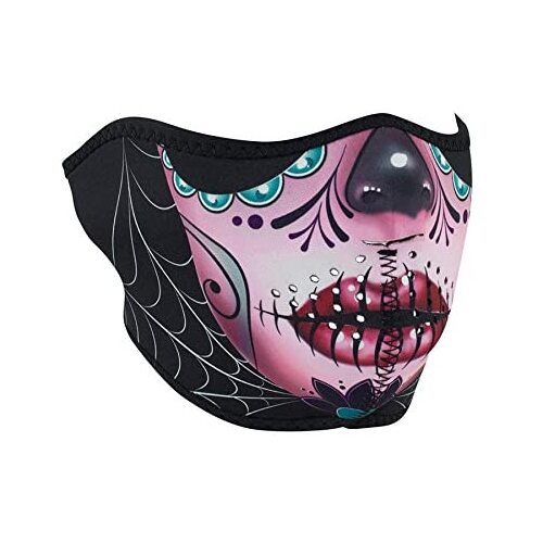 Zanheadgear Half Face Neoprene Mask Sugar Skull/Purple