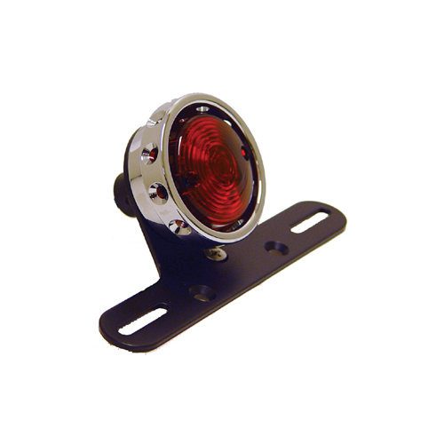 Hardbody 11261 Black Bracket & Chrome Alumimum Ring Vintage Style Taillight (Bulb Style) Universal Use fits Custom Applications