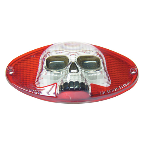 V-Factor 11780 Skull Taillight Lens Red / Clear for Cateye Style Taillight