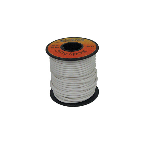 ELECTRICAL WIRE WHITE 18 GAUGE STR ANDED COPPER W/PVC JACKET45' ROLL