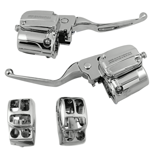 V-Factor 44756 Chrome Handlebar Control kit w/Switch Housings for Touring FLTR Road Glide & Models with Hydraulic Clutch Oem 41700463
