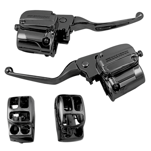 V-Factor 44757 Black Handlebar Control kit w/Switch Housings for Touring FLTR Road Glide & Models with Hydraulic Clutch Oem 41700463