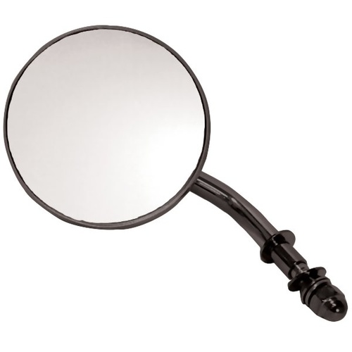 V-Factor 47025 3" Round Mirror w/Short Stem Black for Left or Right Side use