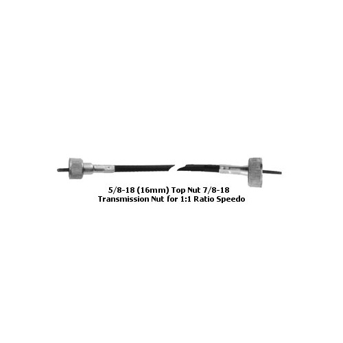 V-Factroy Black Vinly Speedo Cable 35" Case Length 5/8-18 (16mm) Top Nut Fxwg 80-83 Fl 62-80 Models Oem 67026-62t
