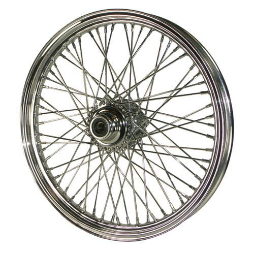 V-Factor 51649 Chrome Front 60 Spoke 19" x 2.5 w/3/4" Bearing Twin Disc Fits Narrow Glide FXD 2000-03 & Sportster 2000-07