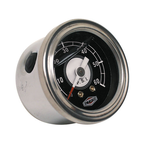 V-Factor 88015 Chrome with Black Face 60lb Oil Pressure Gauge 1/8-27npt 1 1/2" o.d Stainless Steel Bezel Weather Resistant Seal Lens