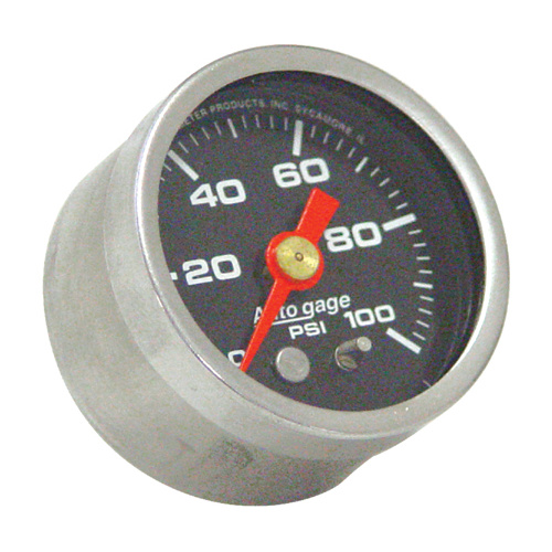 Auto Meter 88022 Black with Black Face 100lb Oil Pressure Gauge 1/8-27npt 1 1/2" o.d Universal use Custom Applications Sold Each