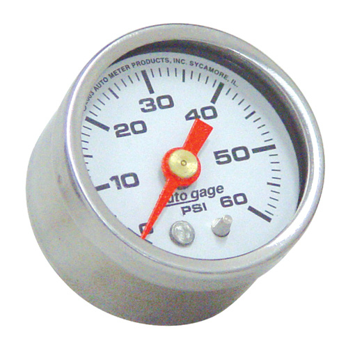 Auto Meter 88024 Black with White Face 100lb Oil Pressure Gauge 1/8-27npt 1 1/2" o.d Universal use Custom Applications Sold Each