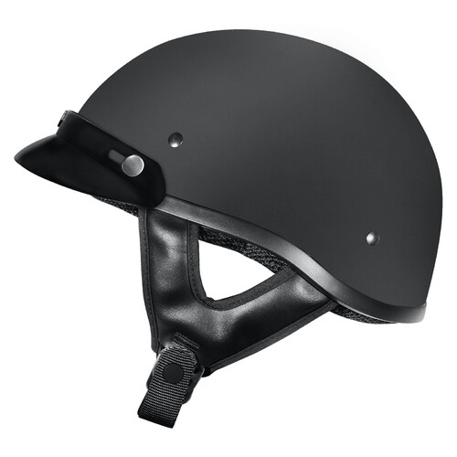M2R Rebel Shorty Solid Matte Black Helmet w/Studs [Size:MD]