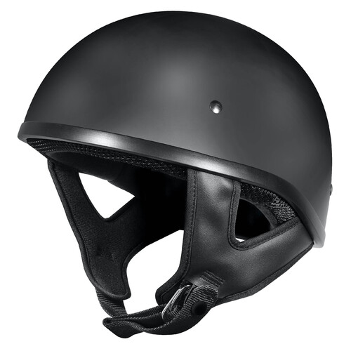 DriRider Street Shorty Flat Black Helmet w/No Peak [Size:MD]