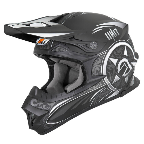 M2R EXO Unit Victorian PC-5F Semi-Flat Black/Silver Helmet [Size:XS]
