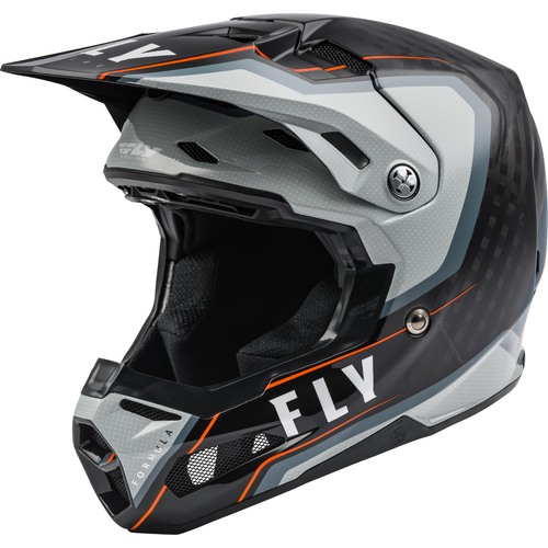 FLY Formula Carbon Axon Black/Grey/Orange Helmet [Size:XS]