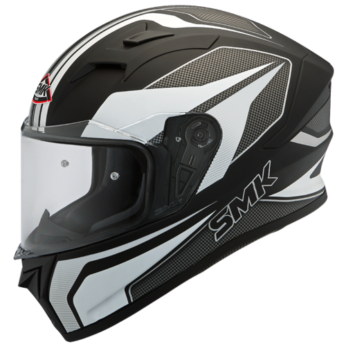SMK Stellar Dynamo Matte Black/White/Grey MA216 Helmet [Size:XS]