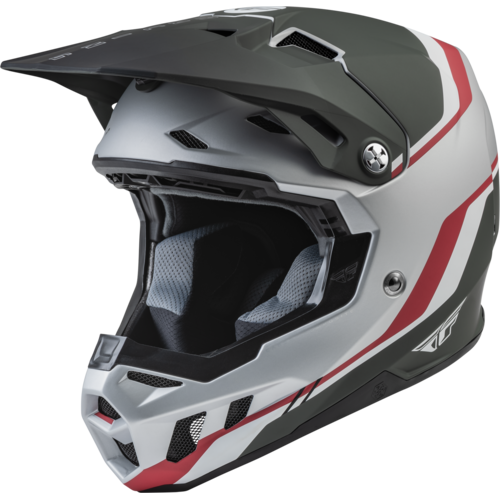 FLY Formula CC Driver Matte Silver/Red/White Helmet [Size:XS]