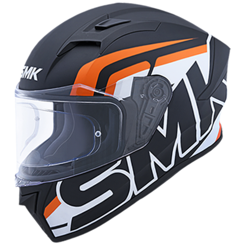 SMK Stellar Stage Matte Black/White/Orange MA217 Helmet [Size:XS]